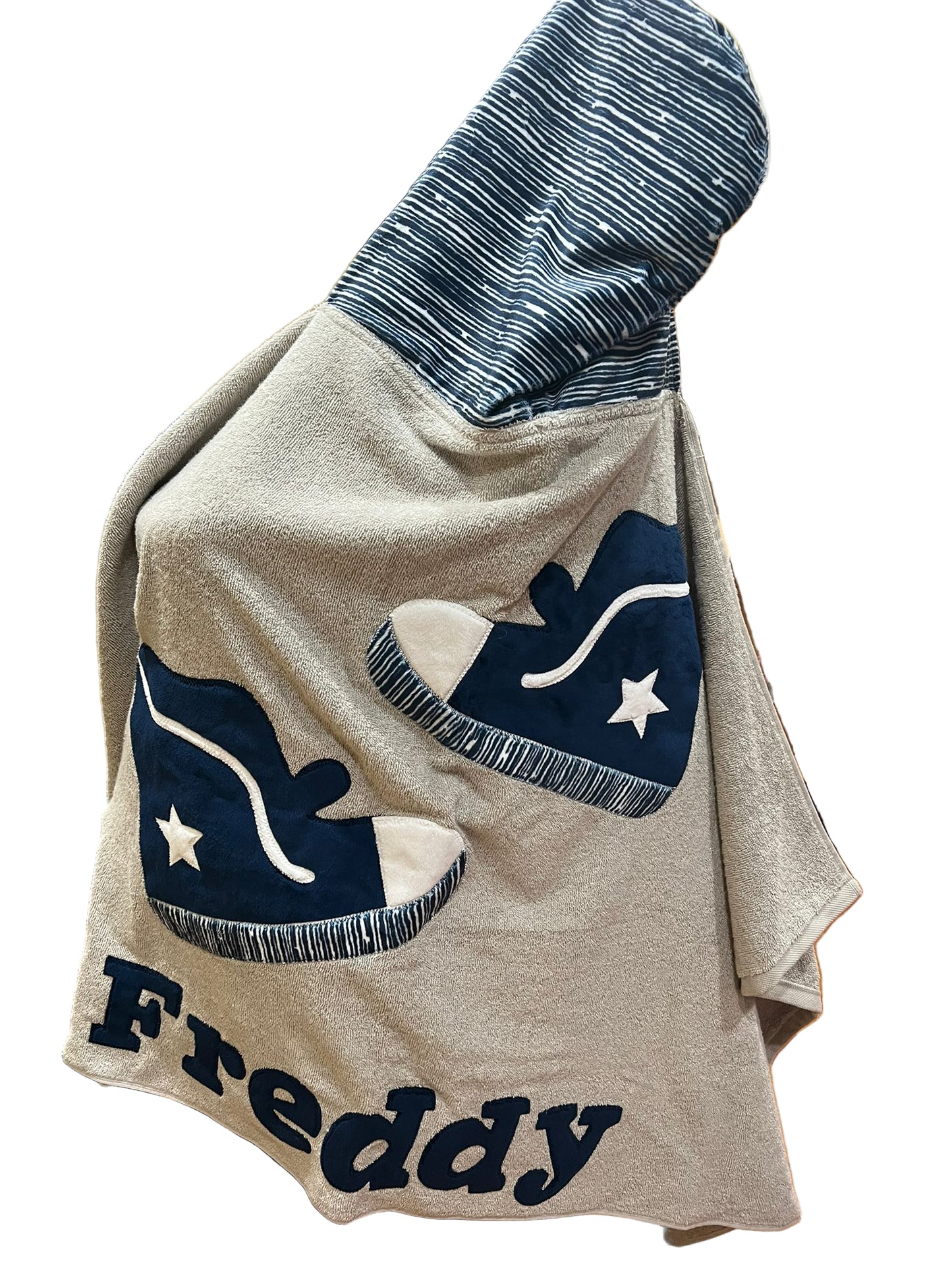 Sneaker Minky Hooded Towel Blue