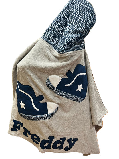 Sneaker Minky Hooded Towel Blue