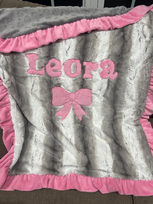 Basic Bow - Pink & Grey