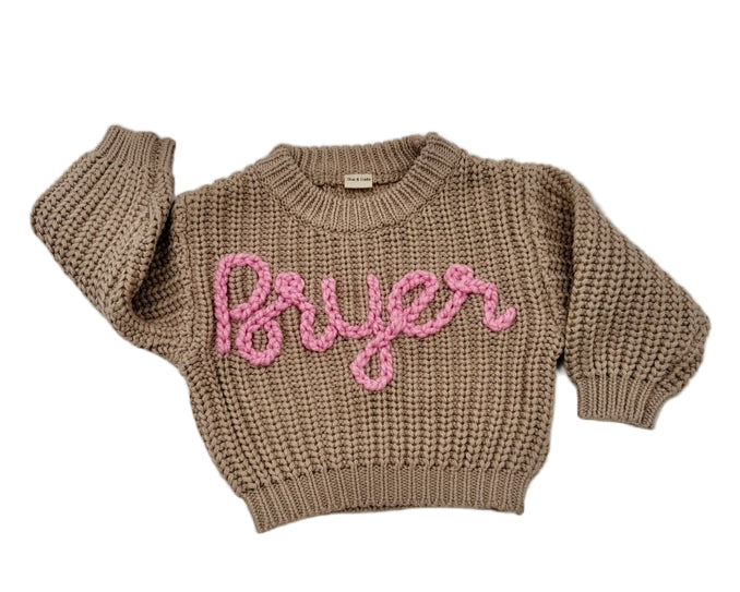 Hand Embroidered Chunky Knit Sweater