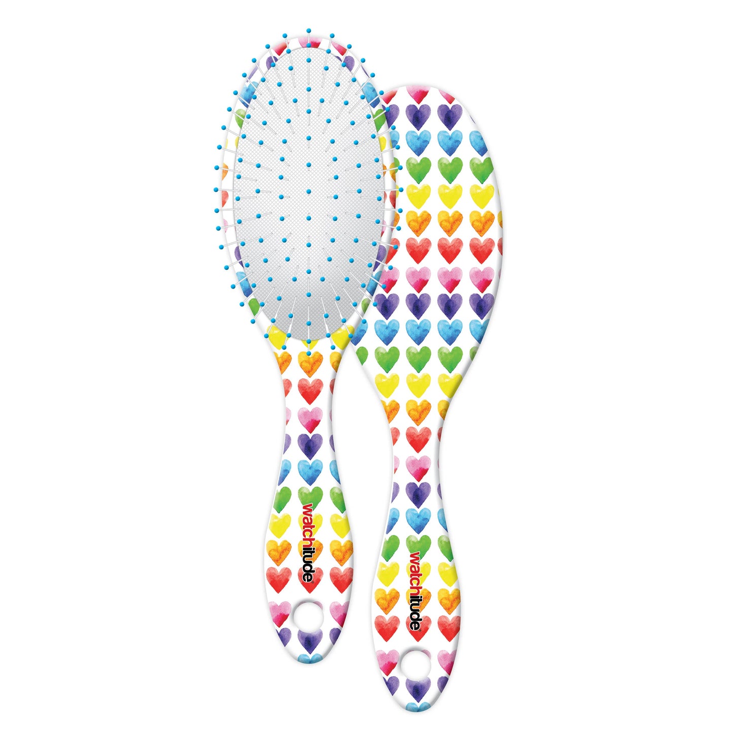 Scented Hairbrush - Watercolor Hearts