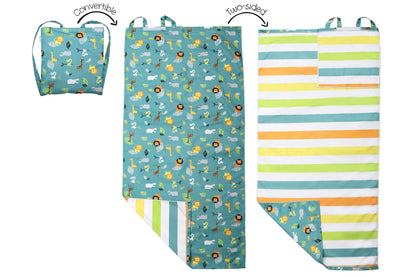 Towel Backpack - Green Zoo