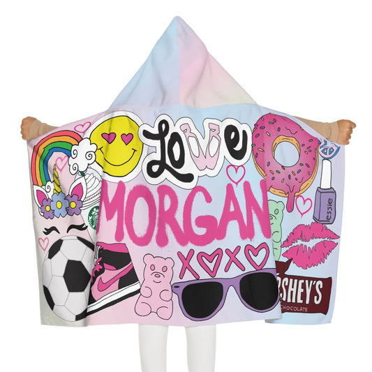 Sticker Style Hooded Towel - Cool Girl