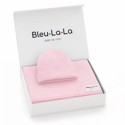 Knit Blanket + Hat Boxed Gift Set - Pink