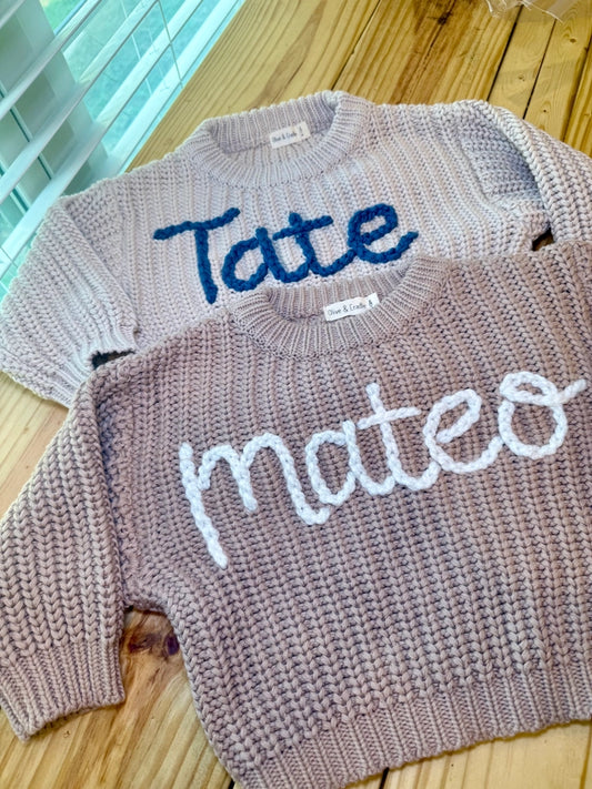 Hand Embroidered Chunky Knit Sweater