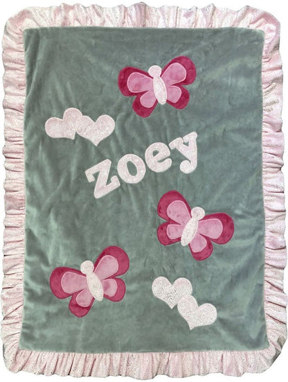 Fly Fly Butterfly Plush Minky Blanket