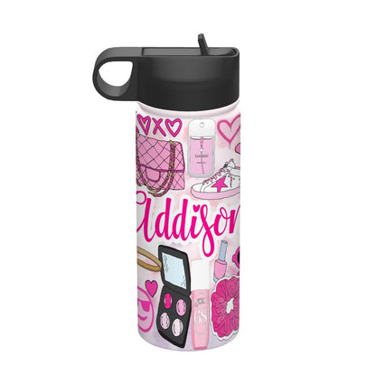 Sticker Style Water Bottle - Preppy
