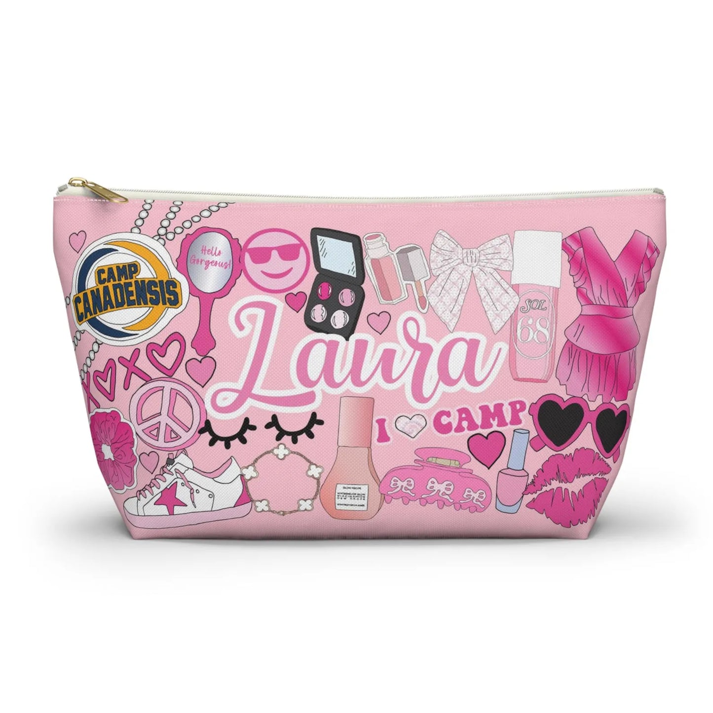 Sticker Style Large Pouch - Girly