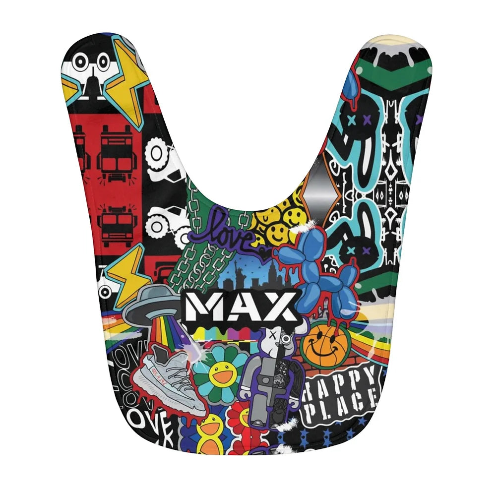 Graffiti Happy Place Bib