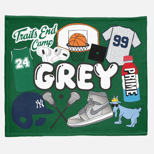 Sticker Style Favorite Things Blanket - Sports
