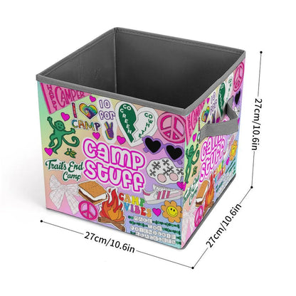 Sticker Style Square Bin - Camp Girl