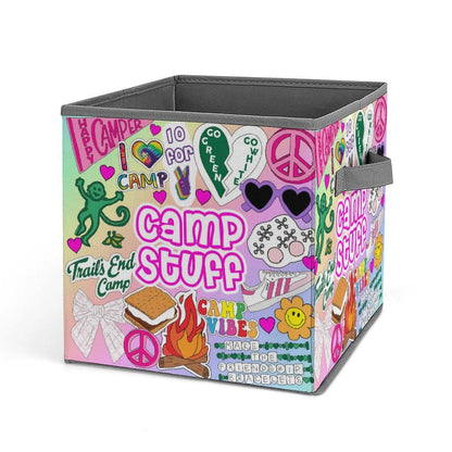 Sticker Style Square Bin - Camp Girl