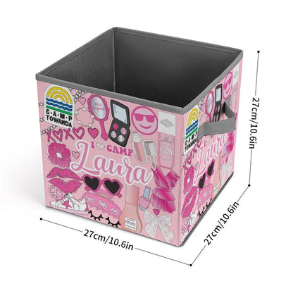 Sticker Style Square Bin - Girly Girl