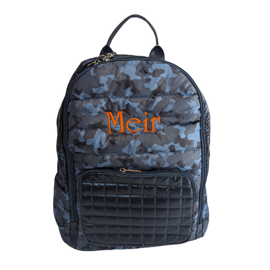 Navy Camo Metallic Knapsack - Large