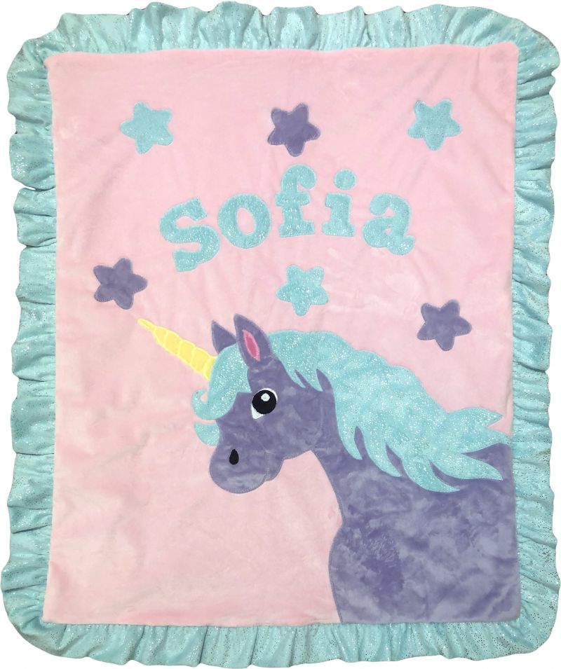 Magical Unicorn Plush Minky Blanket