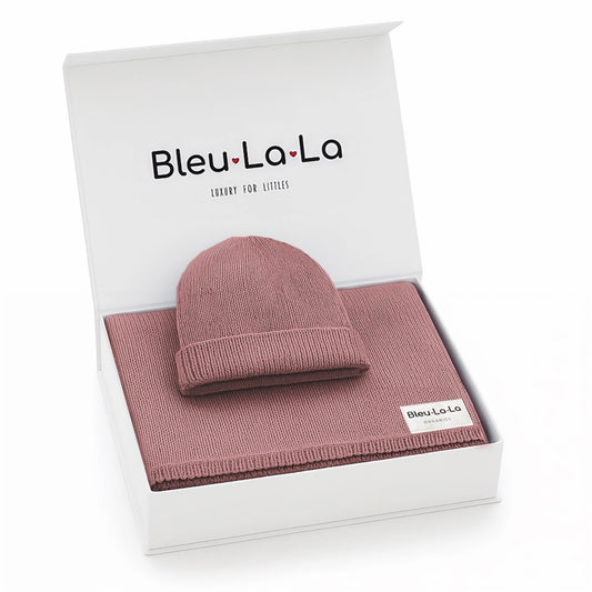 Knit Blanket + Hat Boxed Gift Set - Muave