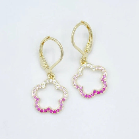 Earrings - Ombre Flower Leverbacks