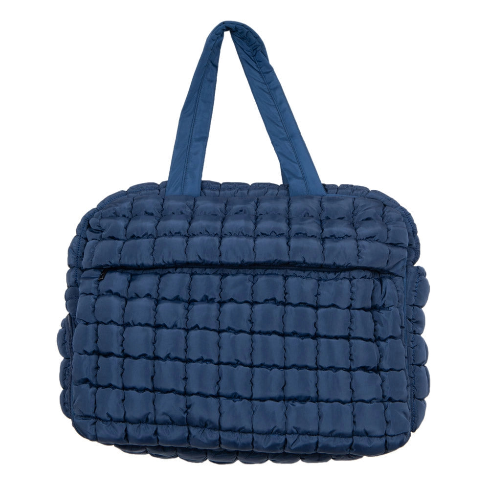 Quilted Duffle Bag - Navy