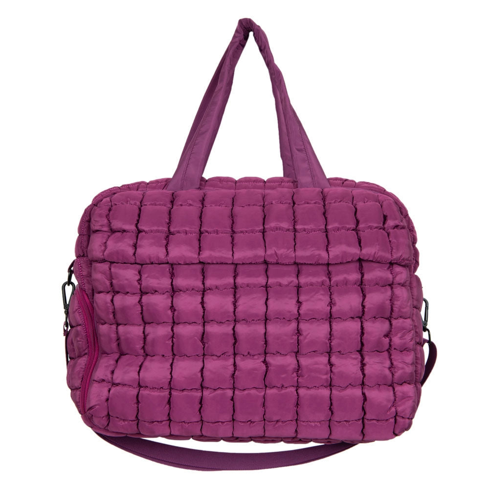 Quilted Duffle Bag - Plum