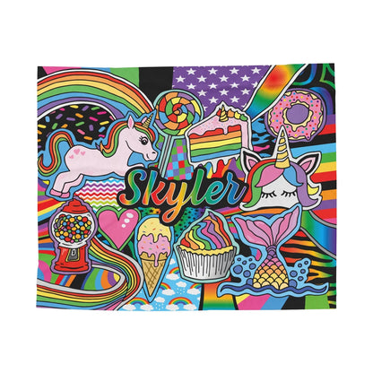 Graffiti Rainbows & Unicorns Blanket