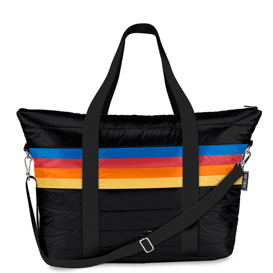 Puffer Weekender - Retro Stripe Black