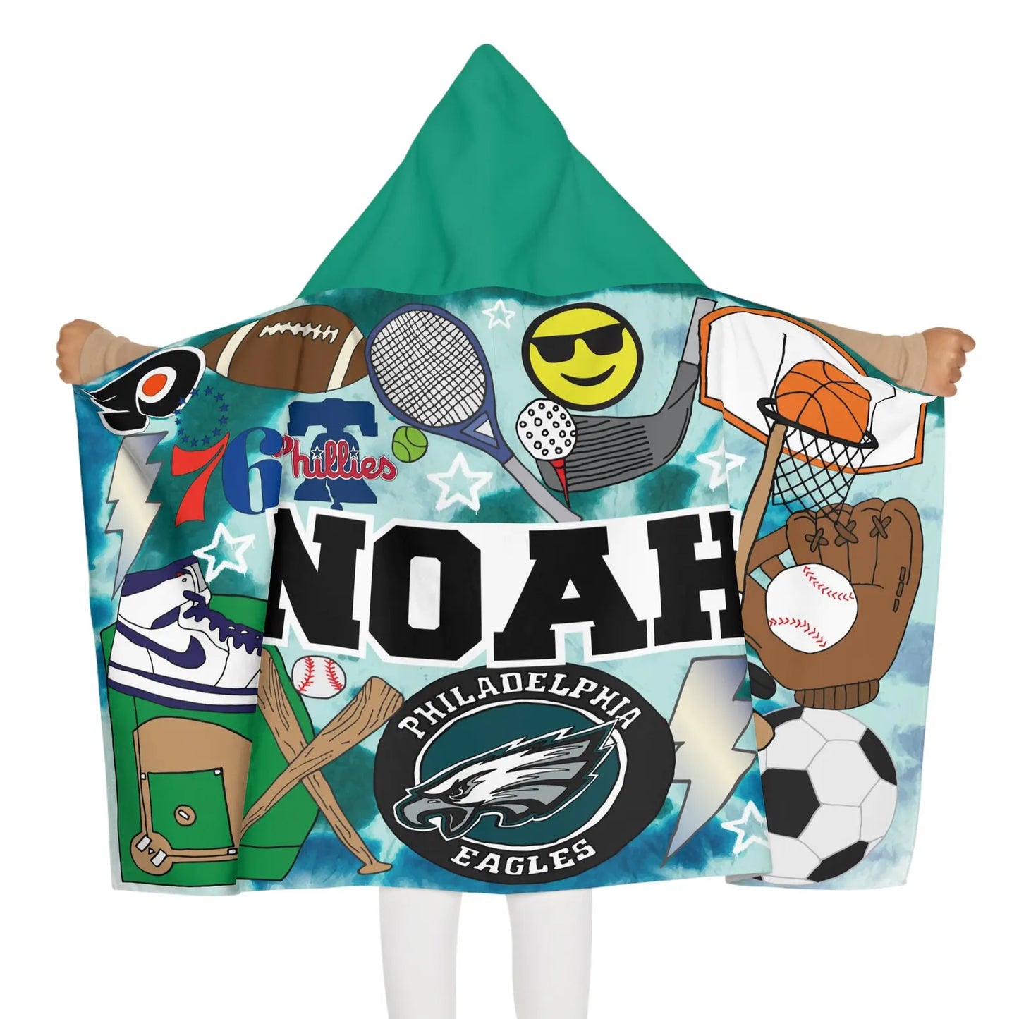 Sticker Style Hooded Towel - Sports