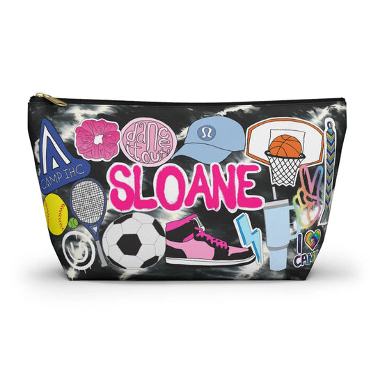 Sticker Style Large Pouch - Sporty Girl