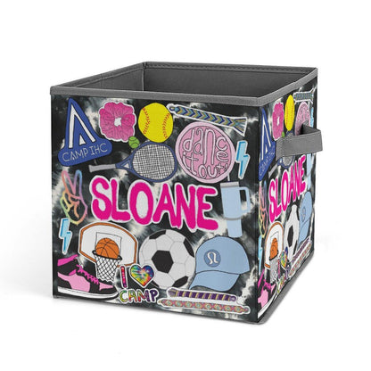 Sticker Style Square Bin - Sporty Girl