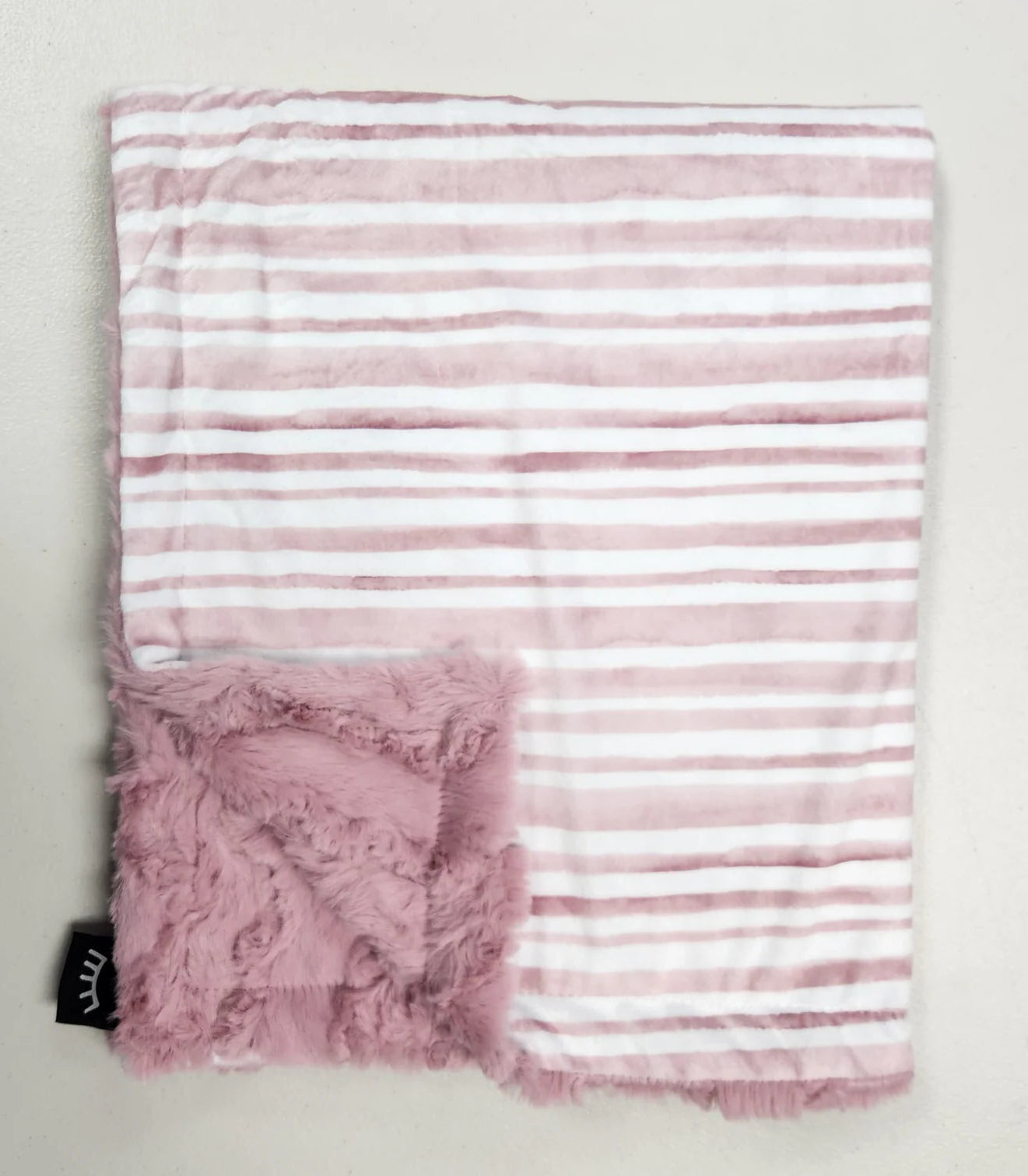 Minky Blanket Stripes Woodrose