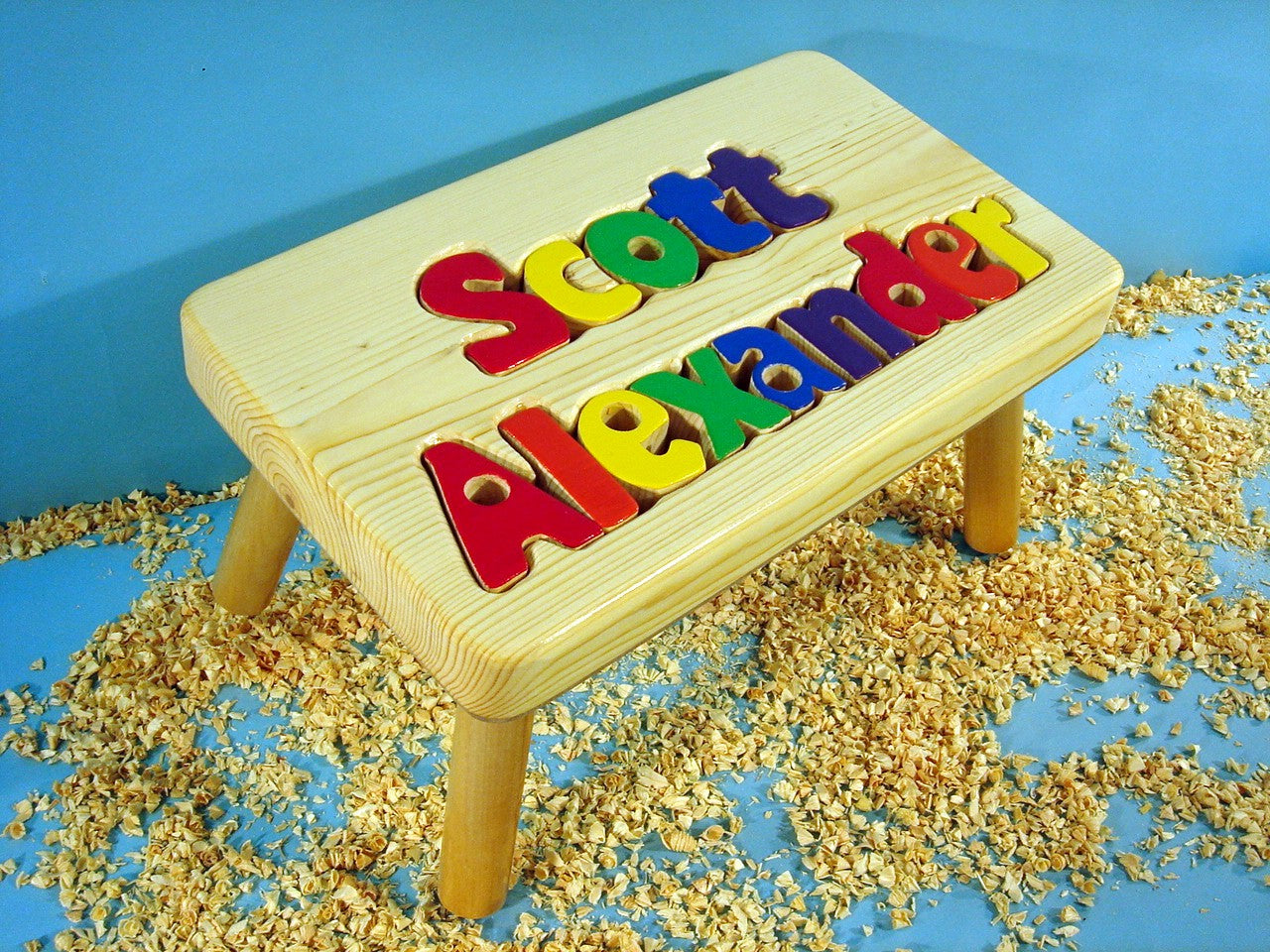 Wooden Stool - Double Name